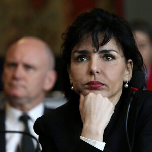 La membre du conseil de la ville de Paris, Rachida Dati, au vote du conseil de Paris de la nouvelle maire de Paris, lors de sa séance inaugurale le 5 avril 2014 à Paris, six jours après les élections municipales.