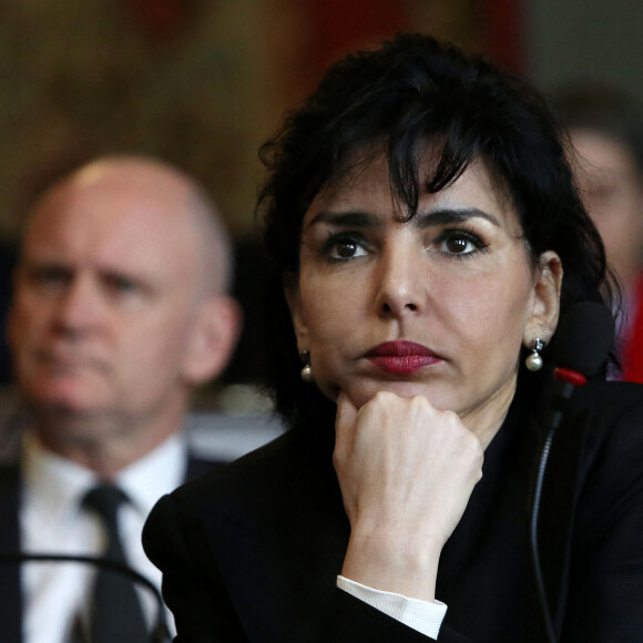 La membre du conseil de la ville de Paris, Rachida Dati, au vote du conseil de Paris de la nouvelle maire de Paris, lors de sa séance inaugurale le 5 avril 2014 à Paris, six jours après les élections municipales.