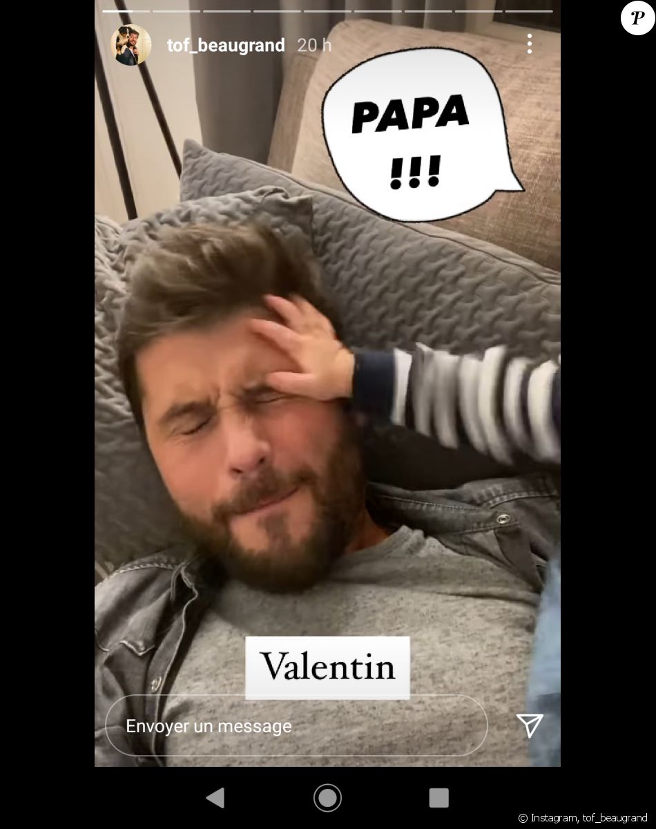 Christophe Beaugrand partage un drôle de moment avec son fils Valentin. Instagram.