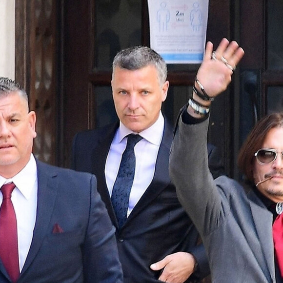 Johnny Depp sort de la cour royale de justice à Londres, pour le procès en diffamation contre le magazine The Sun Newspaper. Le 21 juillet 2020