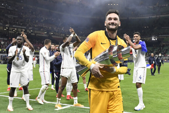 Hugo Lloris - La France remporte la coupe de la Ligue des Nations en battant l'Espagne 2 buts à 1 au stade San Siro à Milan, Italie, le 10 octobre 2021. © Inside/Panoramic/Bestimage
