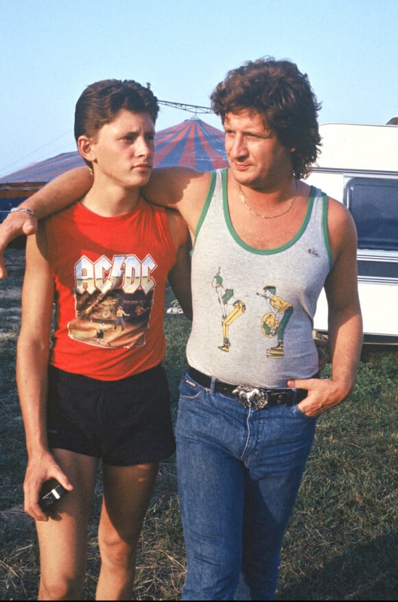 Patrick Sébastien et son défunt fils Sebastien en 1988.