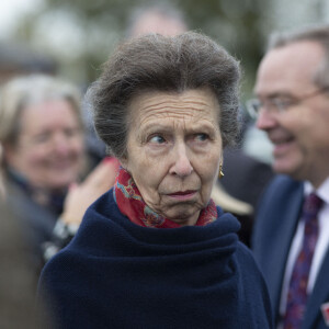 La princesse Anne assiste à la course caritative de la British Horse Society à l'hippodrome de Newbury.