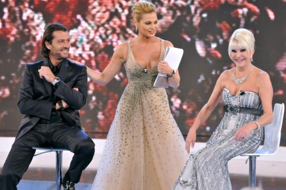 Ivana Trump et son ex-mari Rossano sur le plateau de l'émission italienne L'Isola dei Famosi. 05/05/2010