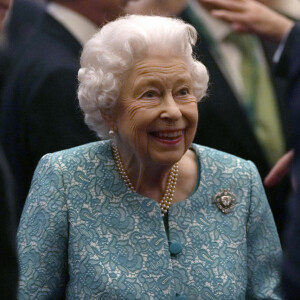 La reine Elisabeth II d'Angleterre et Boris Johnson (Premier ministre du Royaume-Uni) - Réception du "Global Investment Conference" au château de Windsor, le 19 octobre 2021. 