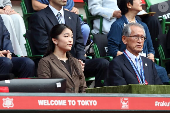 La princesse Mako d'Akishino assiste à l'Open de Tennis du Japon le 8 octobre 2017.  Princess Mako, OCTOBER 8, 2017 - Tennis : Princess Mako visits to watch Rakuten Japan Open Tennis Championships 2017, Men's Doubles final match at Ariake Coliseum, Tokyo, Japan. 