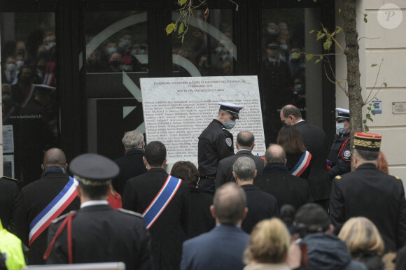 Jean Castex, Premier ministre lors de la cérémonie d'hommage aux victimes des attentats du 13 novembre 2015 au Bataclan à Paris, France, le 13 novembre 2021. © Bestimage