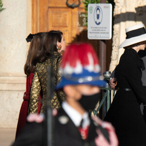 Pierre Casiraghi et son épouse Beatrice Borromeo lors de la Fête nationale de Monaco, le 19 novembre 2021. 