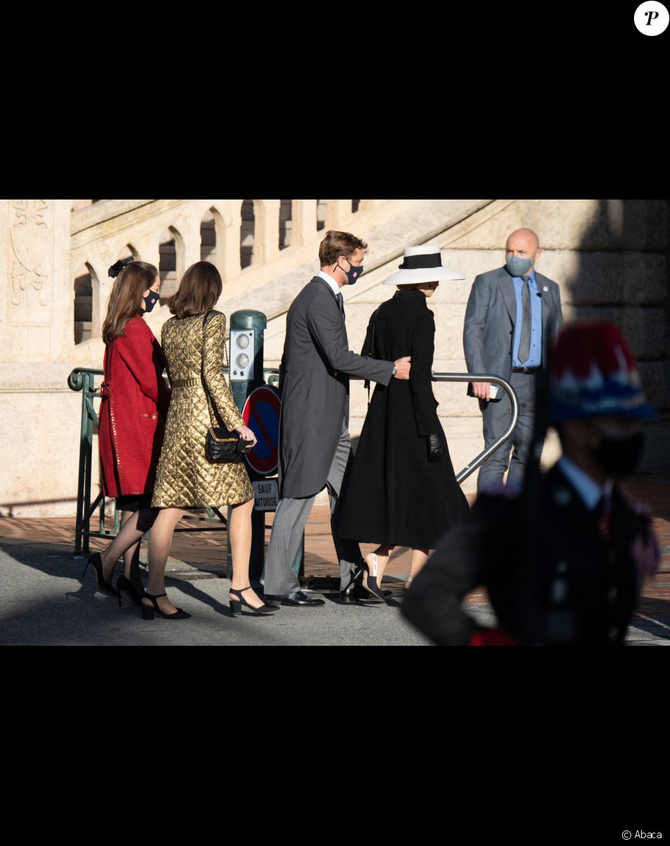 La princesse Alexandra de Hanovre, Charlotte Casiraghi, Beatrice Borromeo-Casiraghi et Pierre Casiraghi lors de la Fête nationale de Monaco, le 19 novembre 2021.