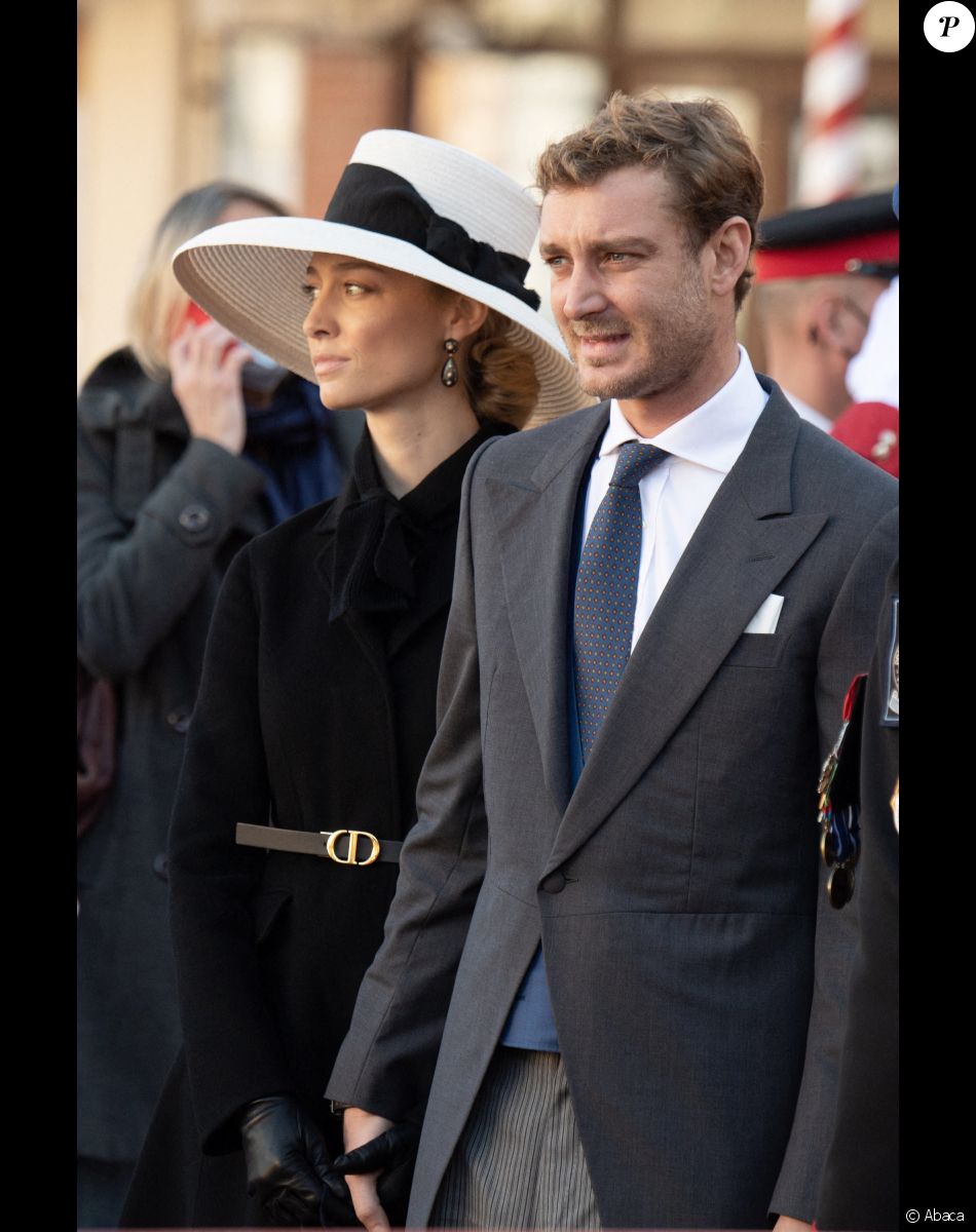 Beatrice Borromeo-Casiraghi et Pierre Casiraghi lors de la Fête nationale de Monaco, le 19 novembre 2021.