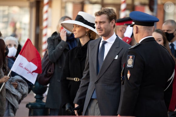 Beatrice Borromeo-Casiraghi et Pierre Casiraghi lors de la Fête nationale de Monaco, le 19 novembre 2021.