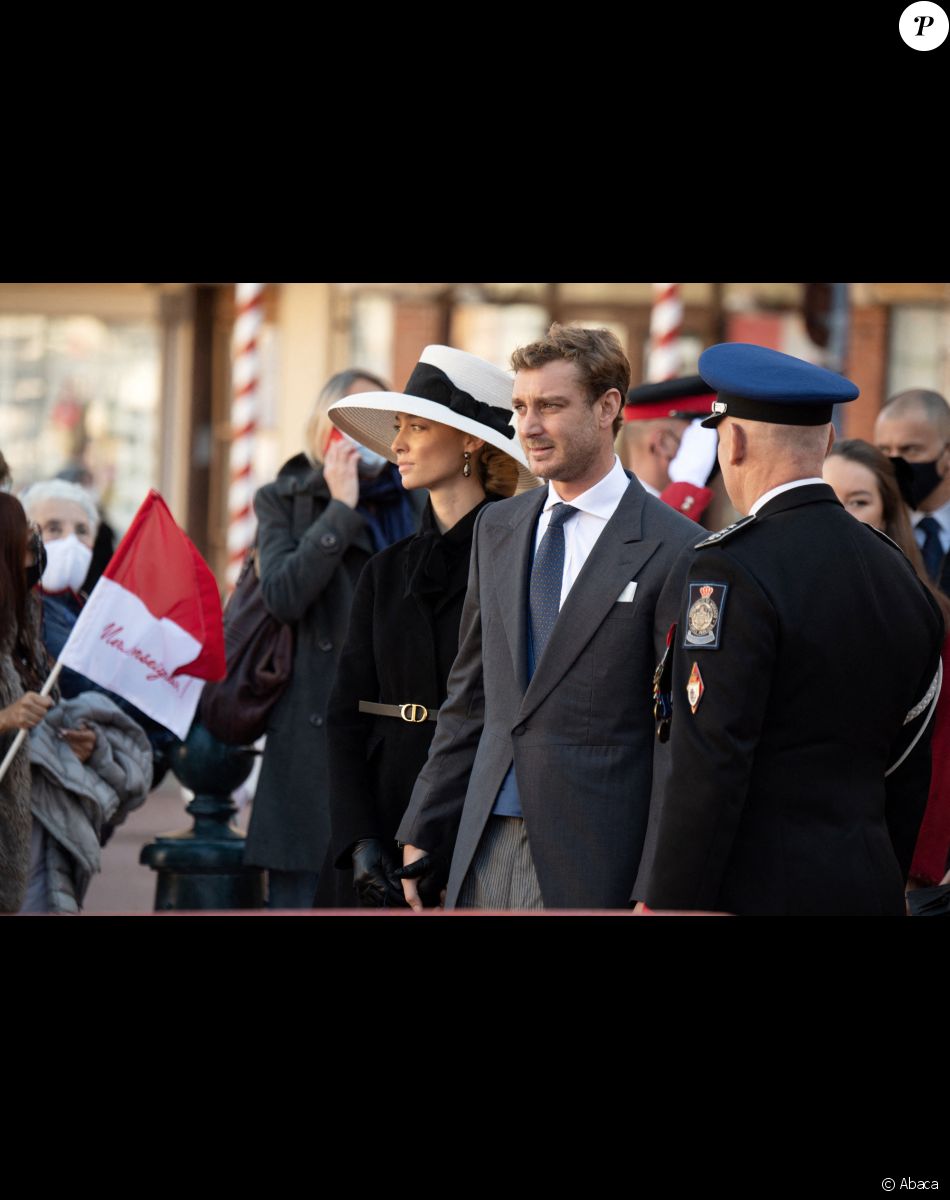 Beatrice Borromeo-Casiraghi et Pierre Casiraghi lors de la Fête nationale de Monaco, le 19 novembre 2021.