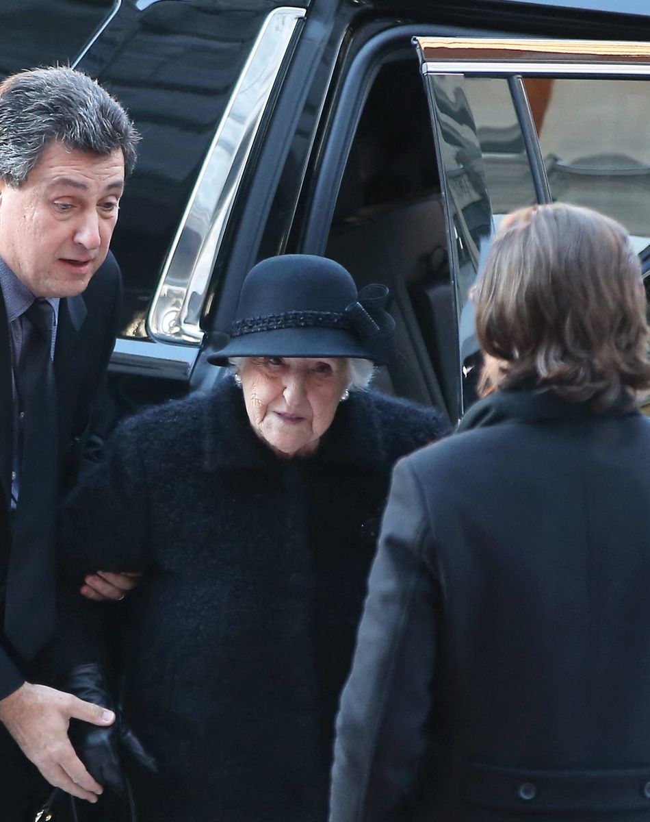 Thérèse Dion et son petit-fils René-Charles Angélil - Obsèques nationales de René Angélil en la Basilique Notre-Dame de Montréal, le 22 janvier 2016. © Dominique Jacovides/Bestimage
