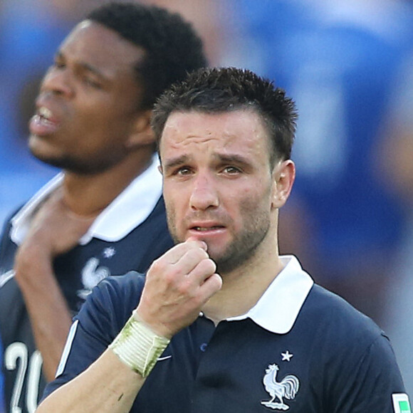 Mathieu Valbuena - Tristesse de l'équipe de France suite à leur élimination du Mondial à Rio de Janeiro au Brésil le 4 juillet 2014.