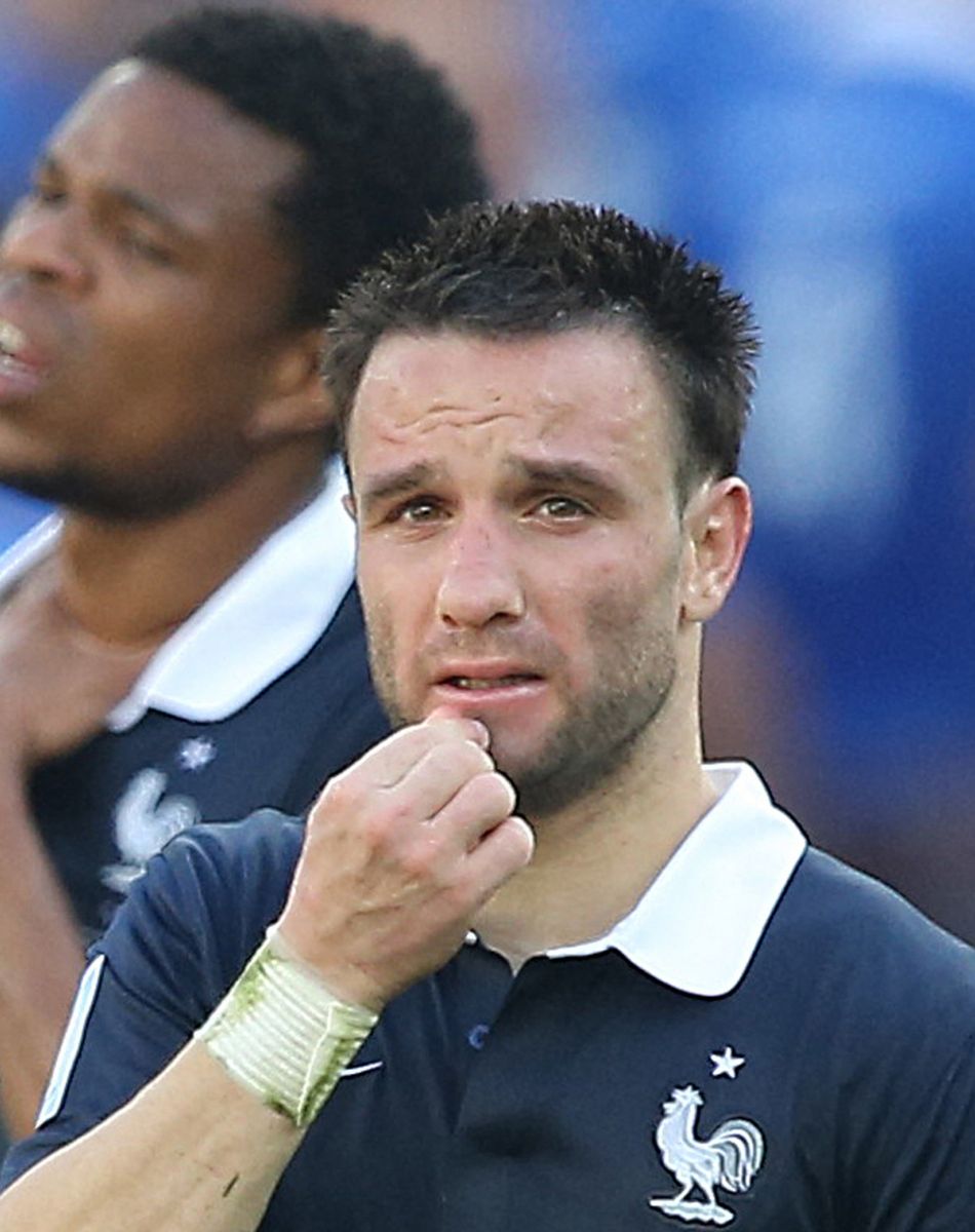 Mathieu Valbuena - Tristesse de l'équipe de France suite à leur élimination du Mondial à Rio de Janeiro au Brésil le 4 juillet 2014.