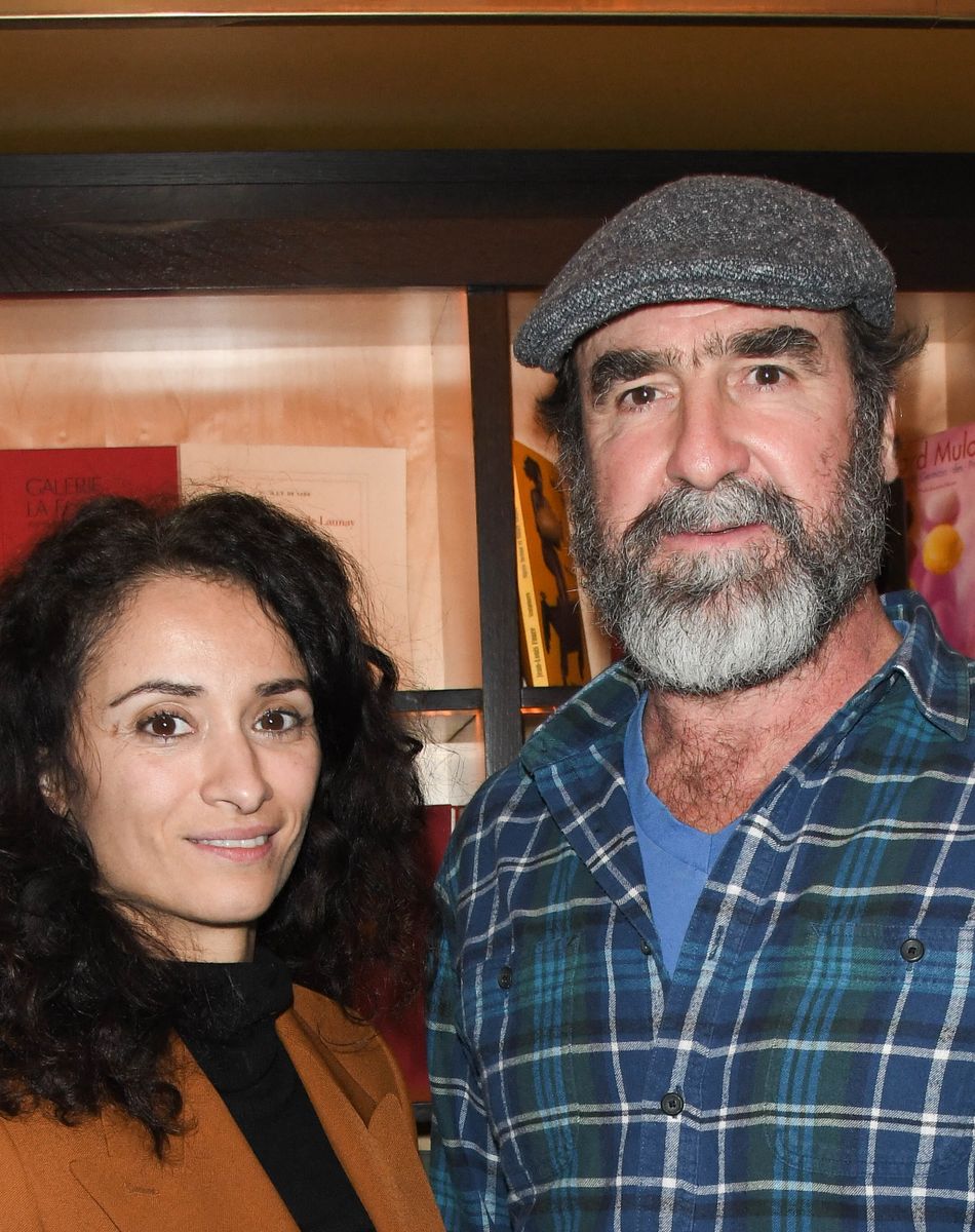 Exclusif - Rachida Brakni et Eric Cantona lors d'une conférence de presse de la série (France 3) "Le voyageur: La permission de minuit" au restaurant Les Editeurs à Paris, France, le 25 février 2020. © Coadic Guirec/bestimage