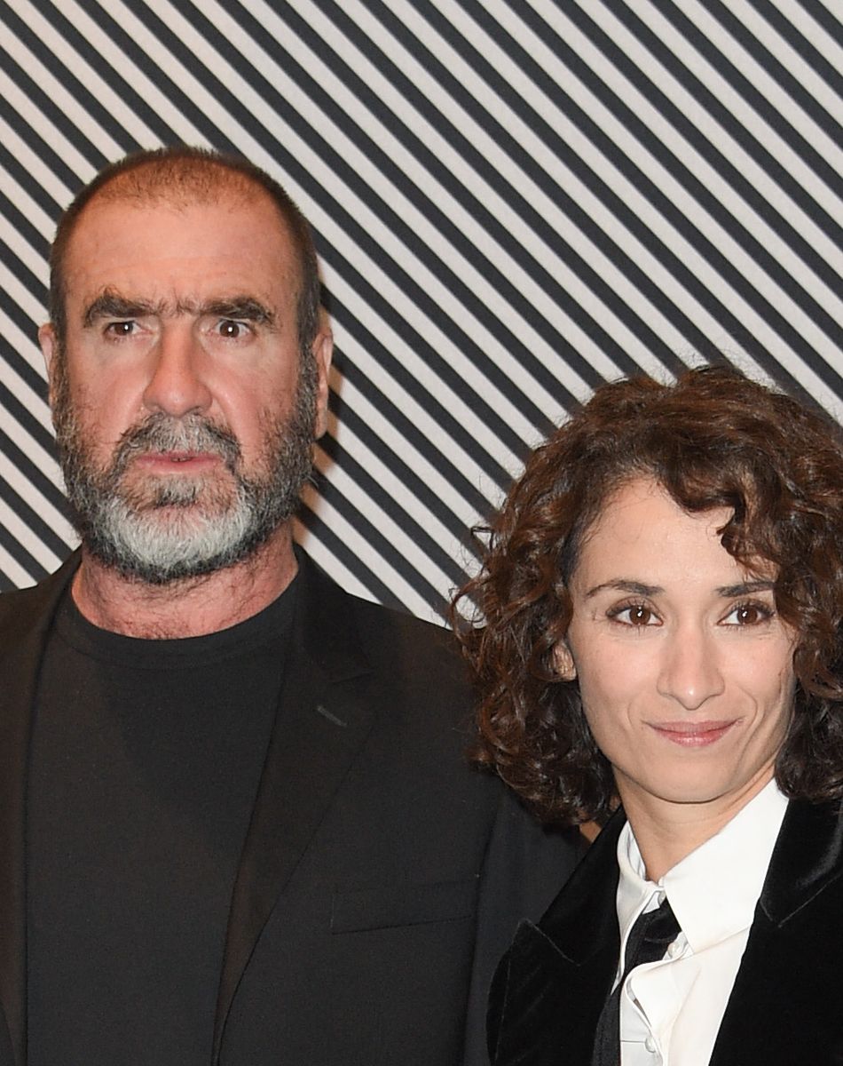 Eric Cantona avec sa femme Rachida Brakni - Dîner de gala annuel de la société des amis du Centre Pompidou "Black & White" au centre national d'art et de culture Georges-Pompidou à Paris, France, le 10 avril 2018. © Coadic Guirec/Bestimage