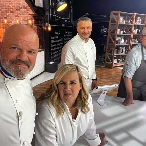 Philippe Etchebest, Hélène Darroze, Paul Pairet et Glenn Viel sur le tournage de "Top Chef 2022"