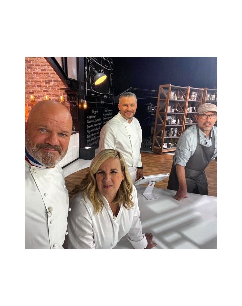 Philippe Etchebest, Hélène Darroze, Paul Pairet et Glenn Viel sur le tournage de "Top Chef 2022"