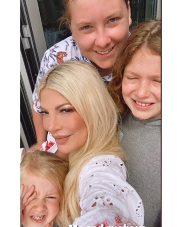 Tori Spelling en famille sur Instagram. Le 28 septembre 2021.