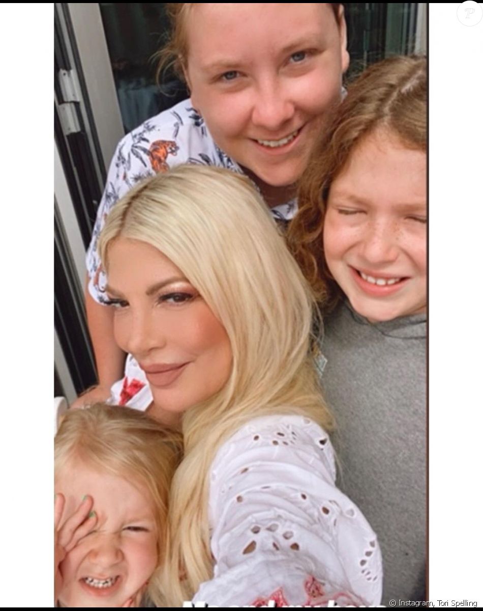 Tori Spelling en famille sur Instagram. Le 28 septembre 2021.