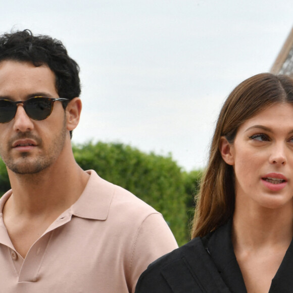 Iris Mittenaere et son compagnon Diego El Glaoui assistent au Longines Paris Eiffel Jumping au Champ de Mars, le 26 juin 2021. © Veeren / Bestimage 