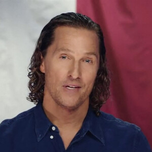Matthew McConaughey anime l'émission "We're Texas" en visioconférence pour venir en aide aux victimes de la tempête hivernale. Le 22 mars 2021.