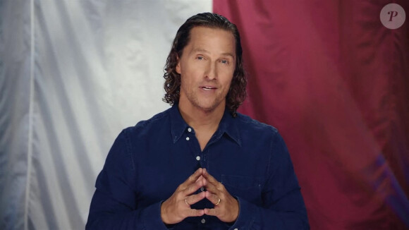 Matthew McConaughey anime l'émission "We're Texas" en visioconférence pour venir en aide aux victimes de la tempête hivernale. Le 22 mars 2021.