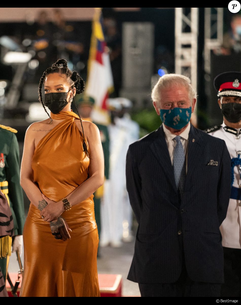 Garfield Sobers, Sandra Mason nouvelle présidente de la Barbade, Rihanna, le prince Charles, prince de Galles - Le prince Charles, prince de Galles assiste à la cérémonie d'investiture présidentielle en présence de Rihanna à Heroes Square à Bridgetown à la Barbade le 29 novembre 2021.