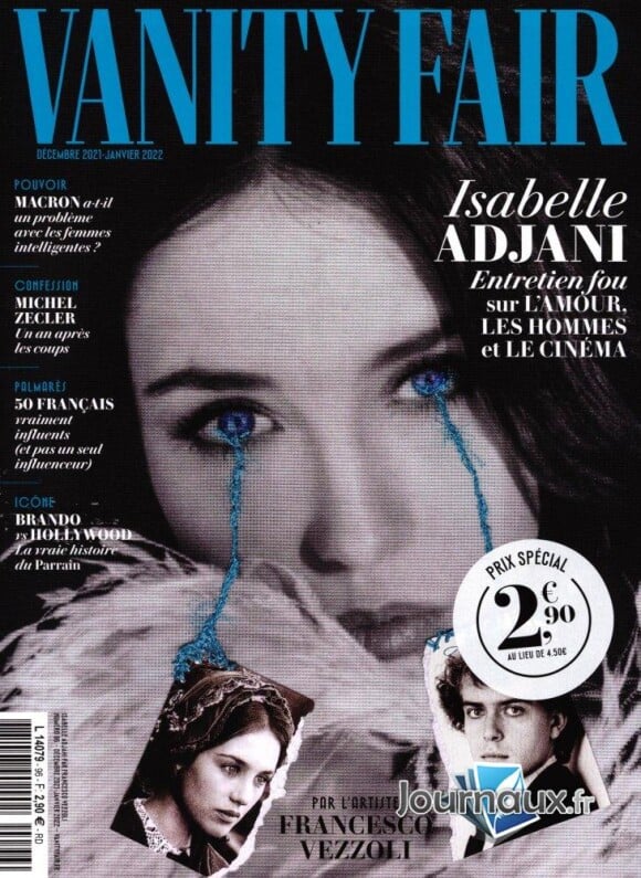 Isabelle Adjani en couverture du magazine "Vanity Fair", décembre 2021.