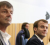 Le président de la république française, Emmanuel Macron accompagné de Nicolas Hulot participent au sommet sur les interconnections énergétiques à l'Agence Européenne pour la Sécurité Maritime, Lisbonne, Portugal