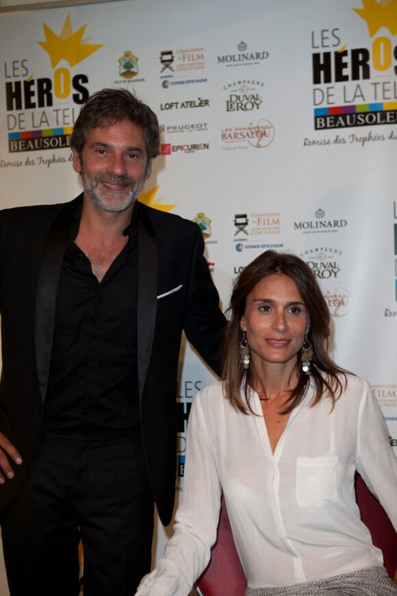 Avy Marciano et sa femme Diane Robert - 3ème festival "Les Heros de la Tele" à Beausoleil le 11 octobre 2014.