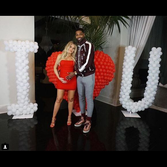 Khloé Kardashian et Tristan Thompson sur Instagram le 16 février 2018.