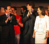 François Hollande, Thomas Hollande, Arnaud Montebourg , Ségolène Royal - Meeting au parti socialiste lors des présidentielles 2007