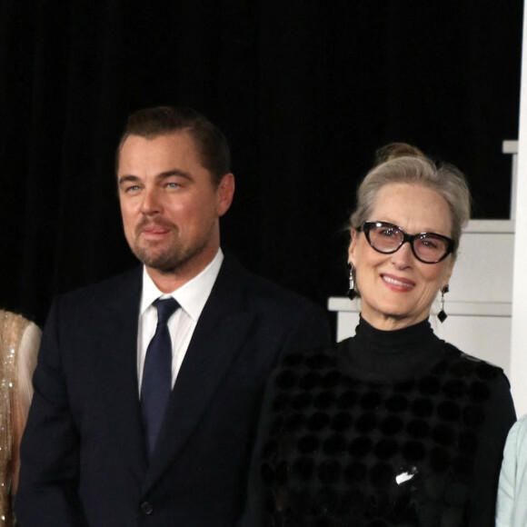 Jennifer Lawrence (enceinte), Leonardo DiCaprio, Meryl Streep et Jonah Hill à la première du film "Don't Look Up" à New York, le 5 décembre 2021.