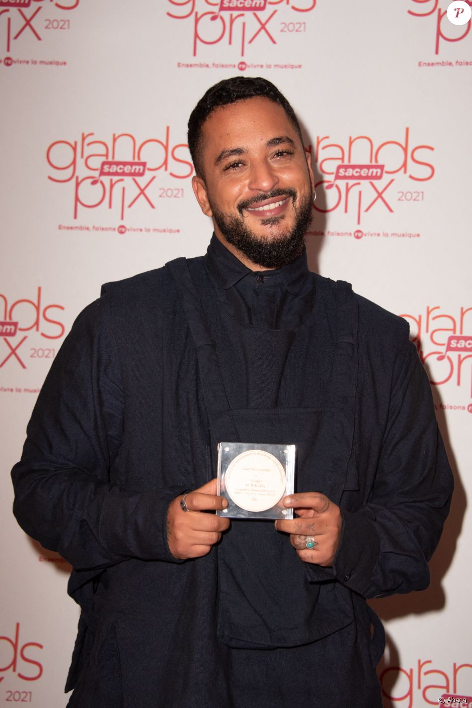 Slimane Nebchi lors des Grands Prix Sacem 2021 remis au siege social de ...