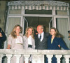 Jean-Marie Le Pen et ses filles Marie-Caroline, Yann et Marine après le premier tour des élections législatives de 1988