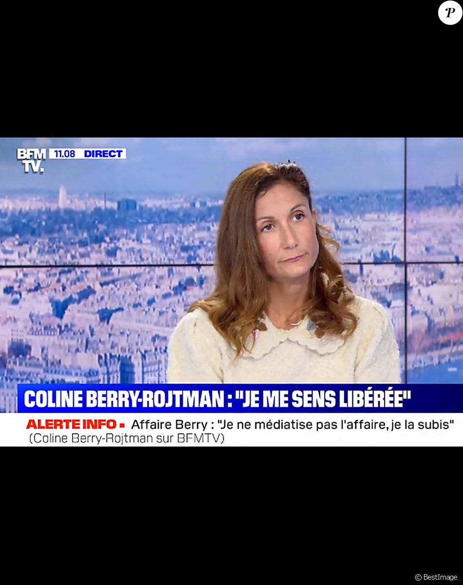Coline Berry-Rojtman, fille de Richard Berry invitée de BFMTV dans l'émission de Bruce Toussaint le 4 mars 2021... © Capture TV BFMTV via Bestimage