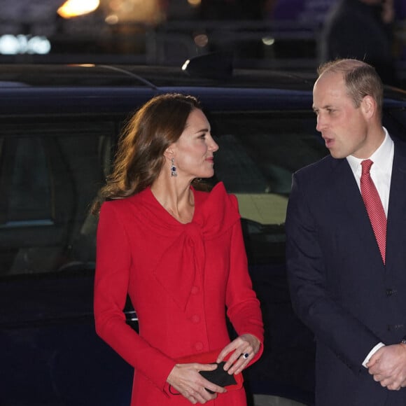 Le prince William, duc de Cambridge, et Catherine (Kate) Middleton, duchesse de Cambridge, assistent au service de chant communautaire Together At Christmas à l'abbaye de Westminster, à Londres, Royaume Uni, le 8 décembre 2021. 