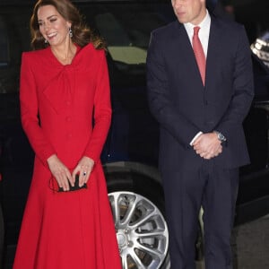 Le prince William, duc de Cambridge, et Catherine (Kate) Middleton, duchesse de Cambridge, assistent au service de chant communautaire Together At Christmas à l'abbaye de Westminster, à Londres, Royaume Uni, le 8 décembre 2021. 