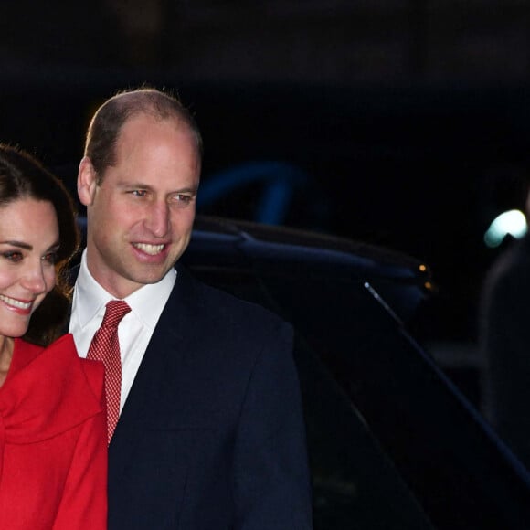 Le prince William, duc de Cambridge, et Catherine (Kate) Middleton, duchesse de Cambridge, assistent au service de chant communautaire Together At Christmas à l'abbaye de Westminster, à Londres, Royaume Uni, le 8 décembre 2021. 