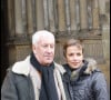 Stéphane Collaro et sa compagne Stéphanie - Messe en mémoire de Carlos en l'église Saint-Germain-des-Près.