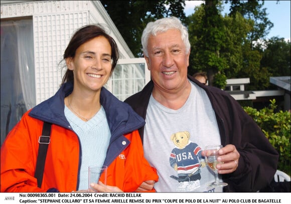 Stéphane Collaro et sa femme Arielle - Remise du prix "Coupe de polo de la nuit" au Polo Club de Bagatelle.