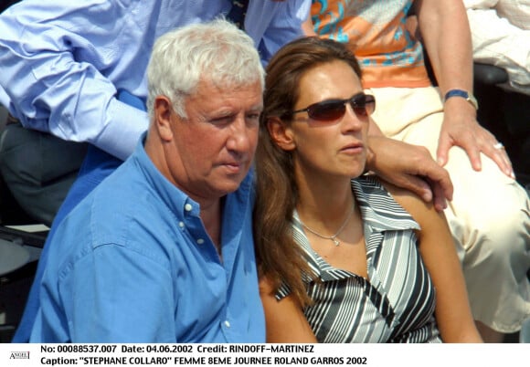 Stéphane Collaro et sa femme - 8e journée de Roland-Garros 2002.