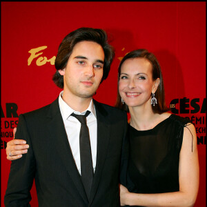 Carole Bouquet et son fils Dimitri Rassam - Dîner au Fouquet's dans le cadre de la 31e cérémonie des César, au Théâtre du Châtelet.