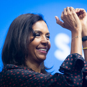 Karine Le Marchand (marraine de la CNDP (Commission nationale du débat public) et animatrice de lémission "L'amour est dans le pré") au 57ème salon International de l'Agriculture au parc des expositions de la porte de Versailles à Paris, France, le 23 février 2020. © Jean-Baptiste Autissier/Panoramic/Bestimage