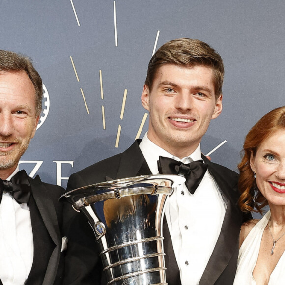 Christian Horner, Max Verstappen et Geri Halliwell - Gala du Prix de la FIA (FIA Prize Giving 2021) au Carrousel du Louvre à Paris le 16 décembre 2021. © Frédéric Le Floch/Panoramic/Bestimage