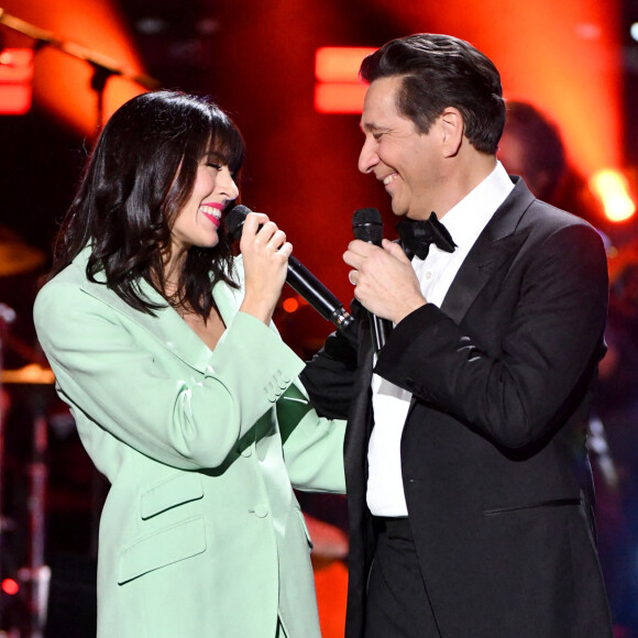 Exclusif - Nolwenn Leroy et Laurent Gerra - Enregistrement de l'émission "Un soir à Monaco avec Laurent Gerra" sur la scène de la salle des Etoiles du Monte-Carlo Sporting à Monaco. © Bruno Bebert / Bestimage 