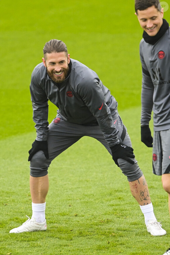 Sergio Ramos (PSG) - Entrainement du PSG au Camp des Loges à Saint-Germain-en-Laye, le 6 décembre 2021.