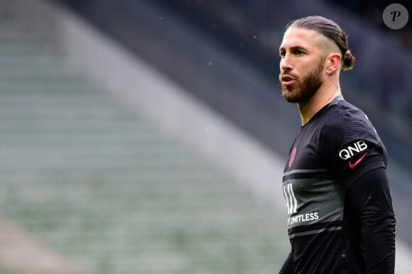 Sergio Ramos - Match de Ligue 1 Uber Eats "Saint-Etienne - PSG (1-3)" au stade Geoffroy Guichard.